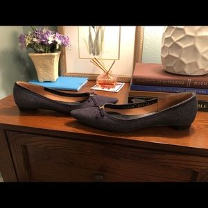 Ferragamo blue denim flats